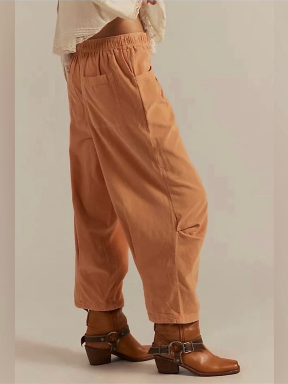 Free People We The Free Women's XS Nice Choice Cord Jeans Peach‎ Pansy Pull On - Picture 3 of 15